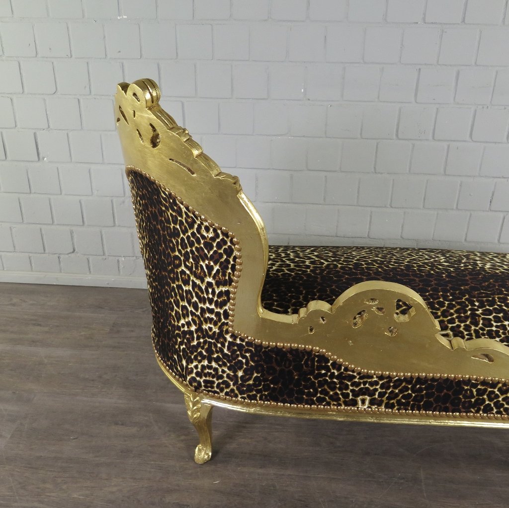 Chesterfield Chaiselongue Recamiere Leopard 1,55 m