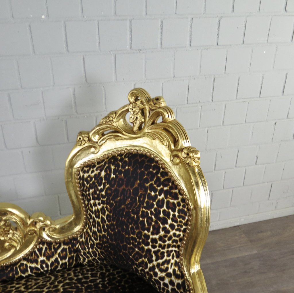 Chesterfield Chaiselongue Recamiere Leopard 1,55 m