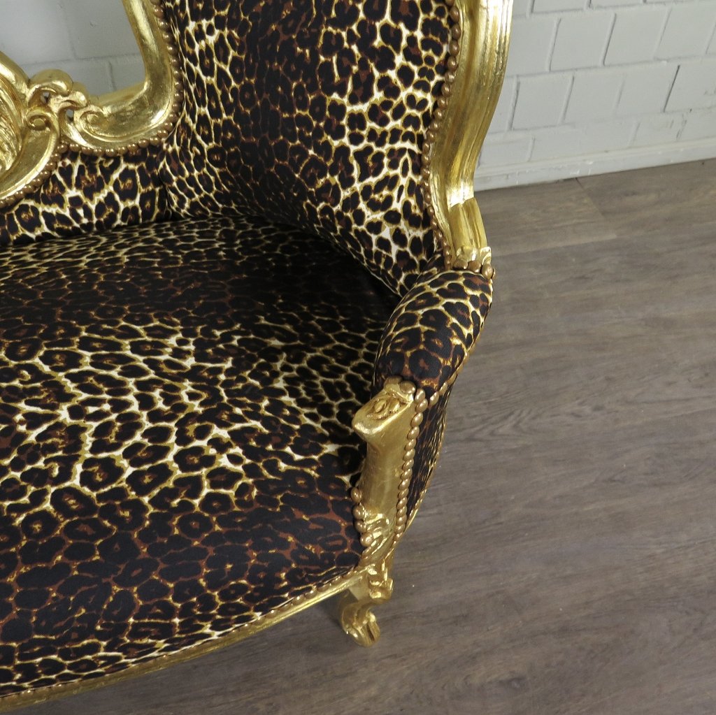 Chesterfield Chaiselongue Recamiere Leopard 1,55 m