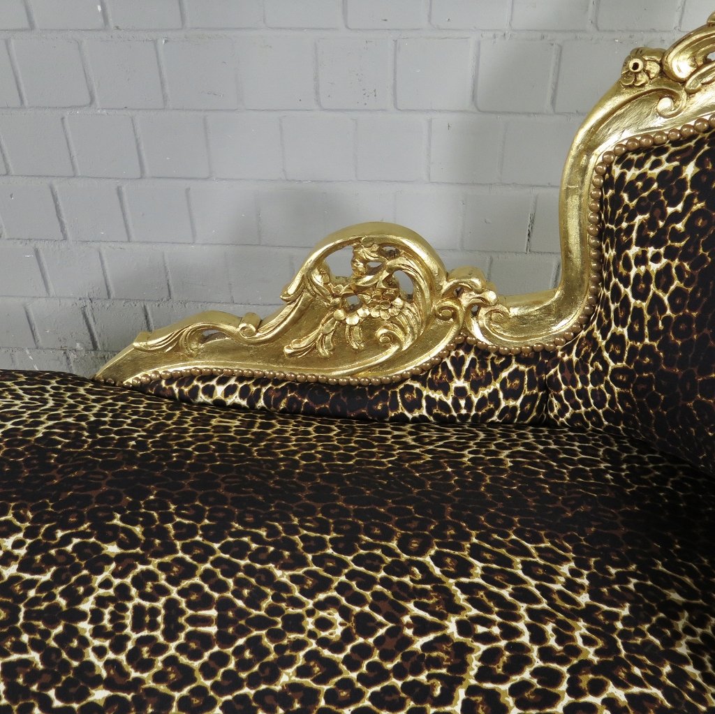 Chesterfield Chaiselongue Recamiere Leopard 1,55 m