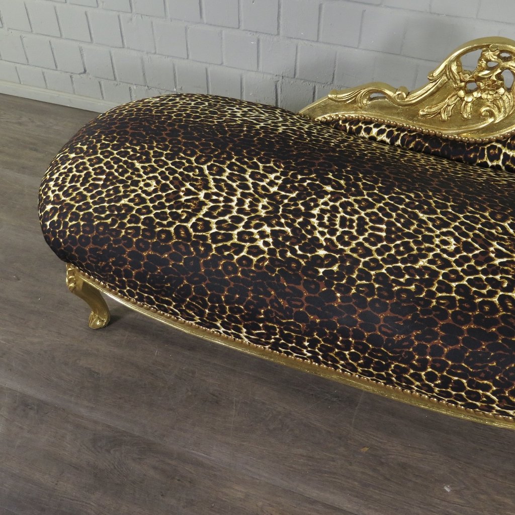 Chesterfield Chaiselongue Recamiere Leopard 1,55 m