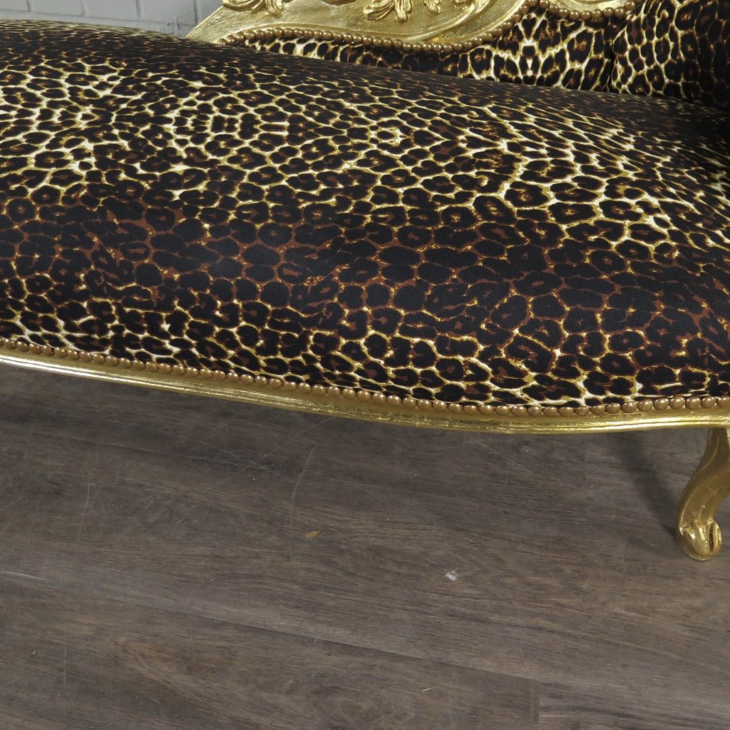 Chesterfield Chaiselongue Recamiere Leopard 1,55 m