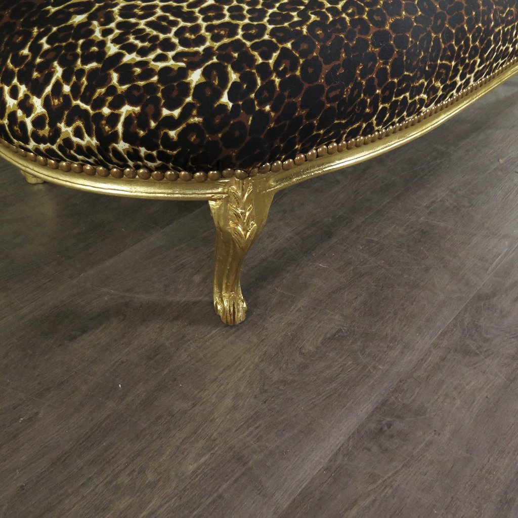 Chesterfield Chaiselongue Recamiere Leopard 1,55 m
