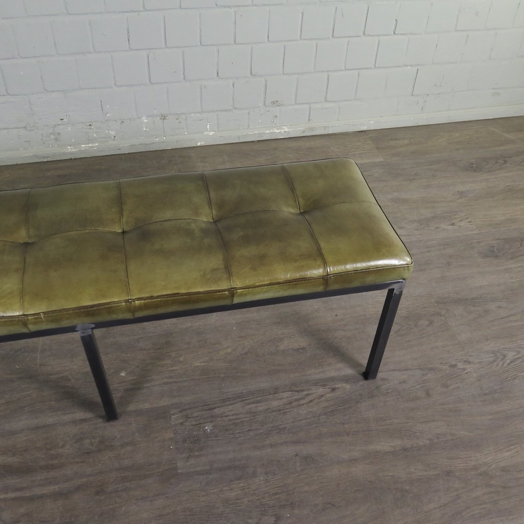Bank Sitzbank Industrial Design Leder 1,40 m