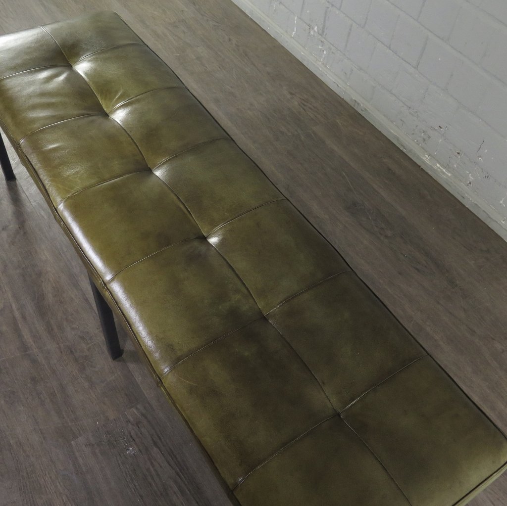 Bank Sitzbank Industrial Design Leder 1,40 m