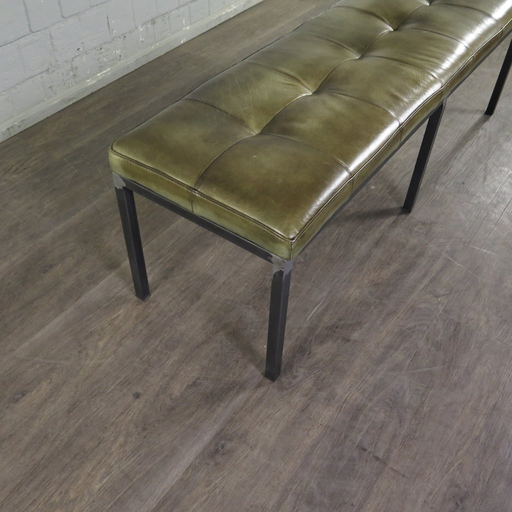 Bank Sitzbank Industrial Design Leder 1,40 m