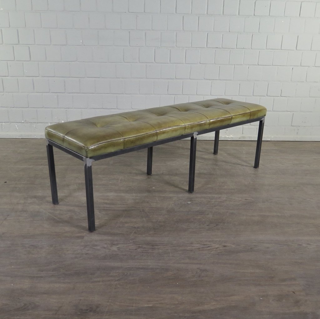 Bank Sitzbank Industrial Design Leder 1,40 m