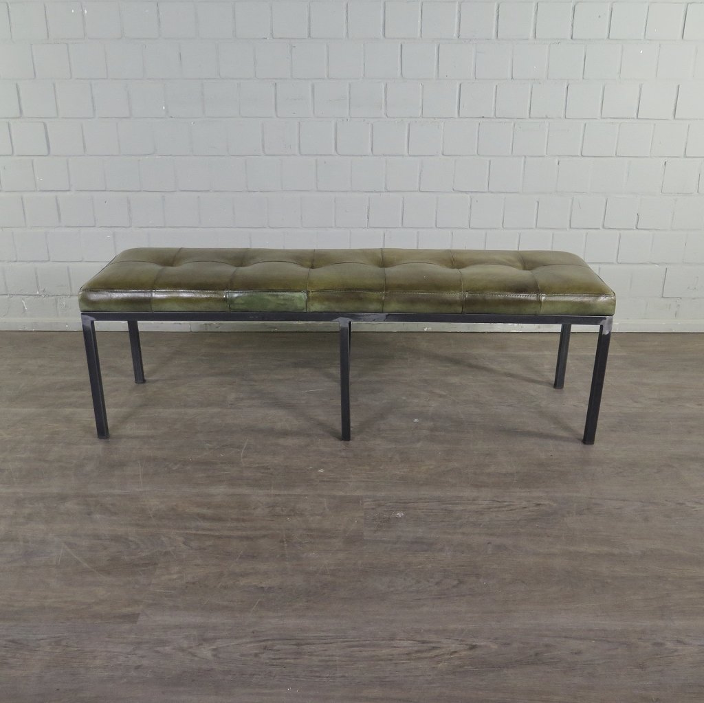 Bank Sitzbank Industrial Design Leder 1,40 m
