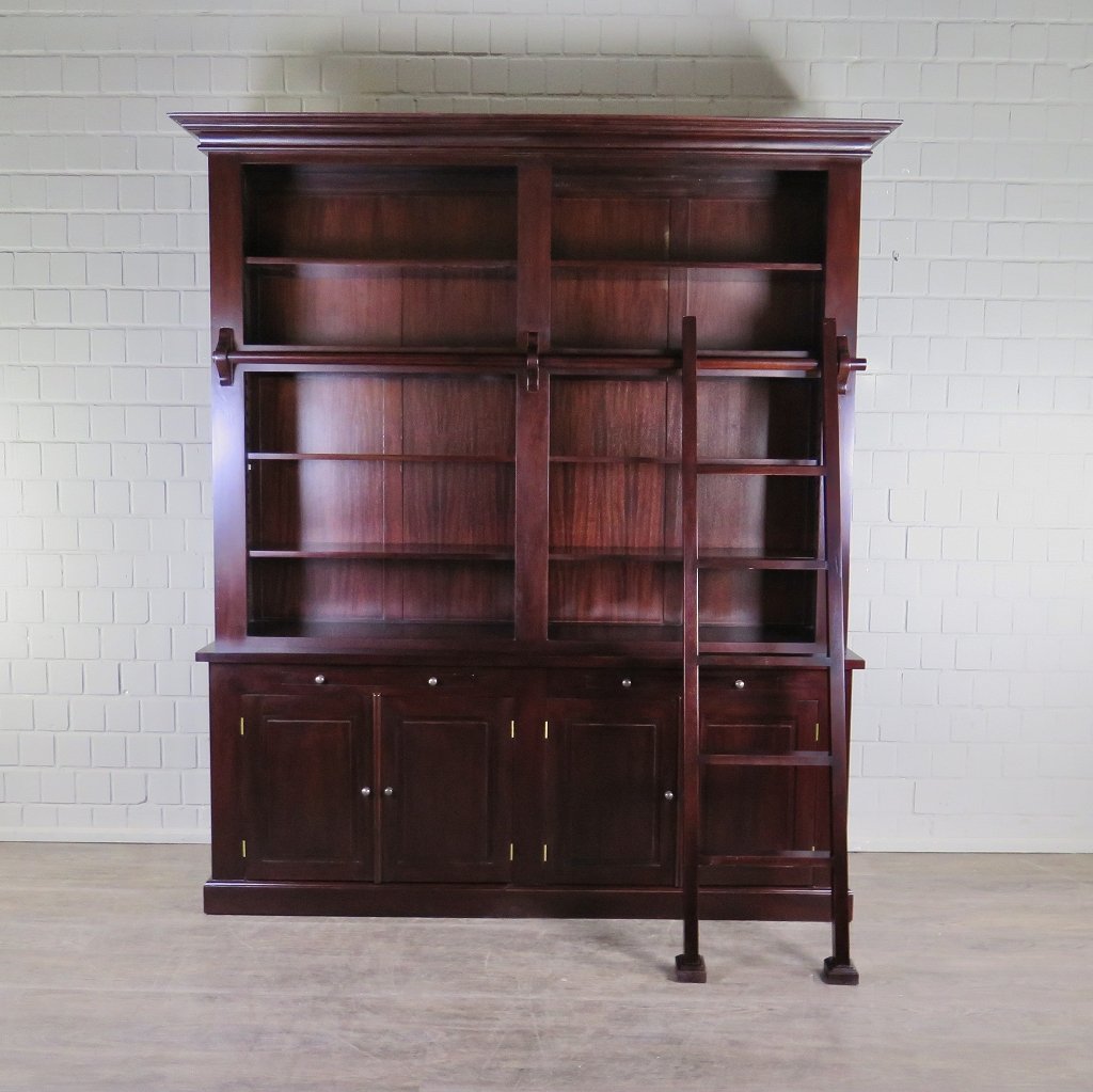 Bibliotheksschrank Schrank Mahagoni 2,10 m