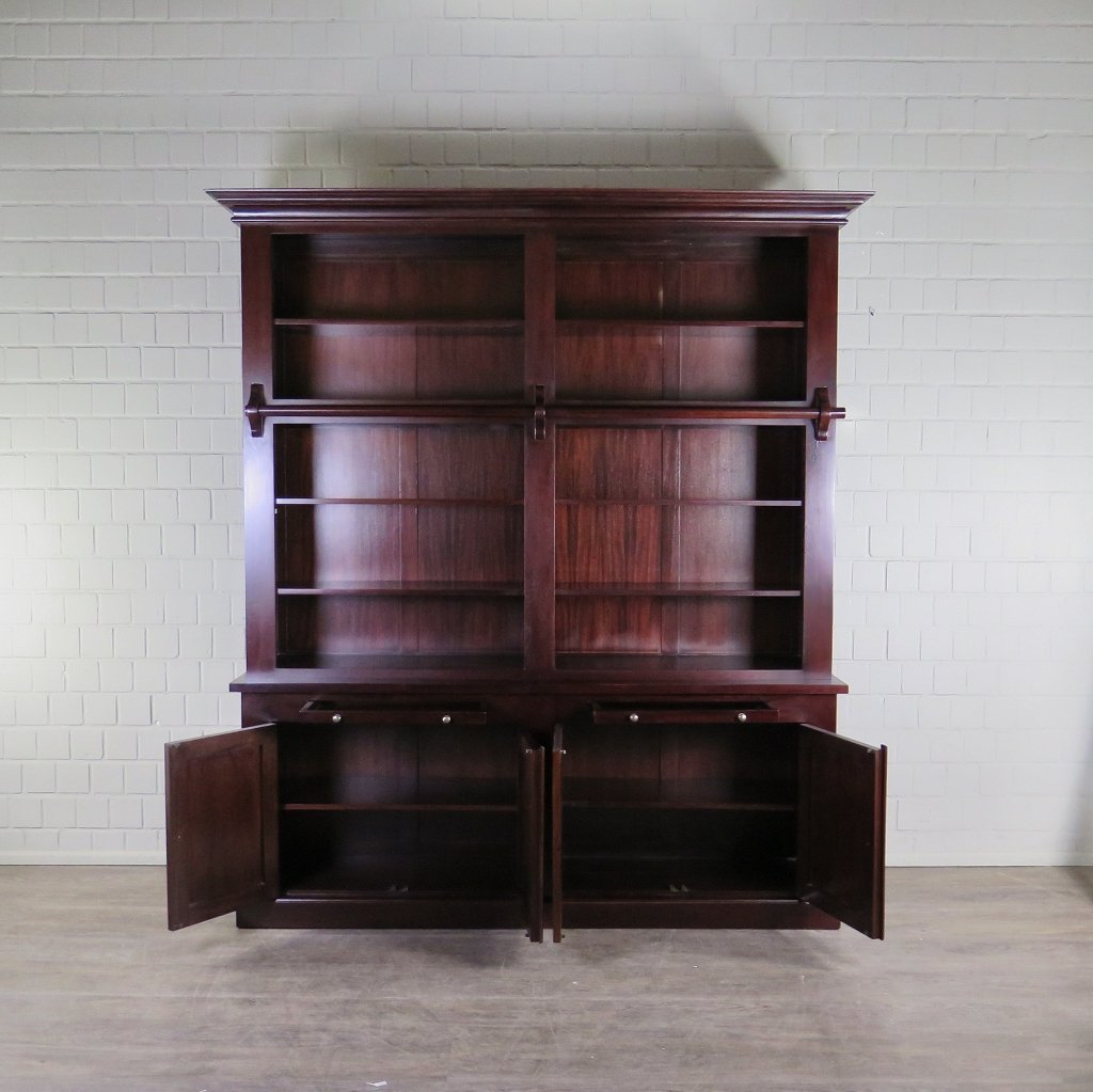 Bibliotheksschrank Schrank Mahagoni 2,10 m
