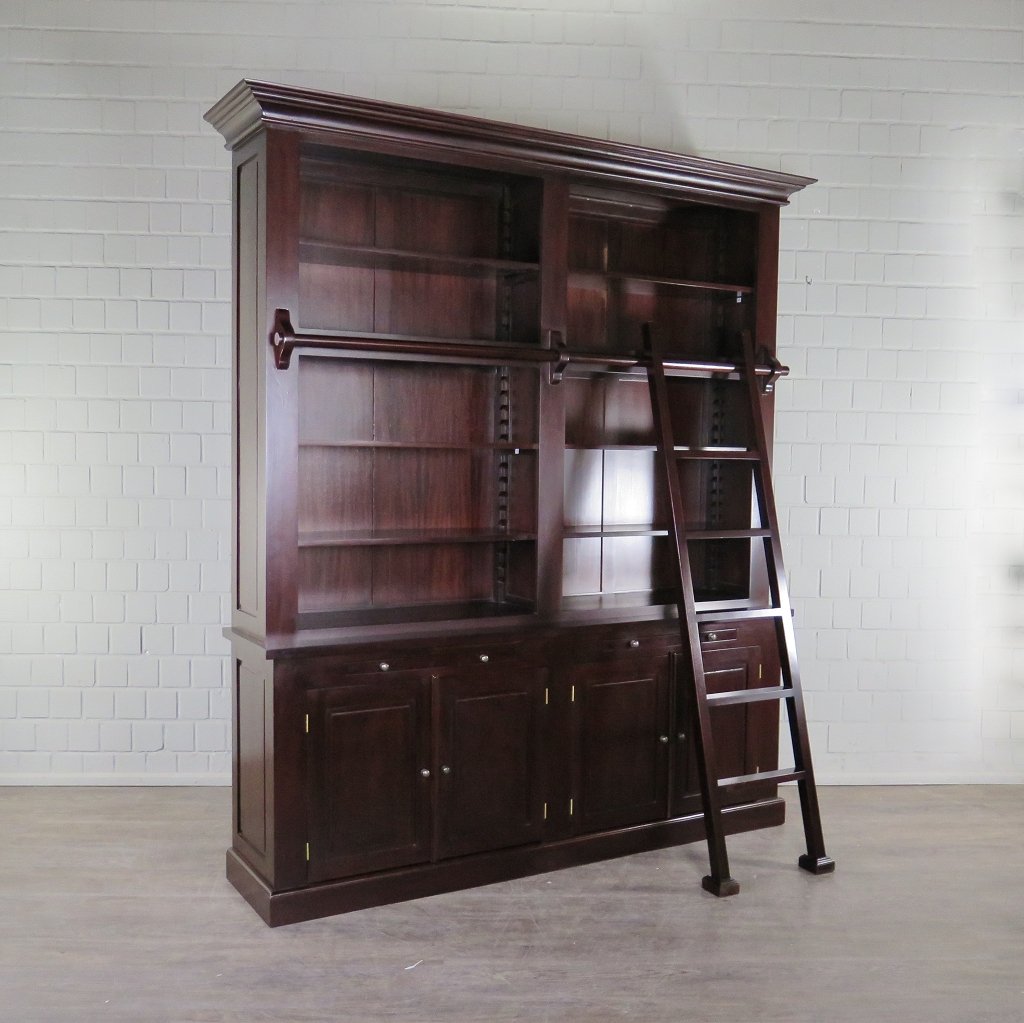 Bibliotheksschrank Schrank Mahagoni 2,10 m