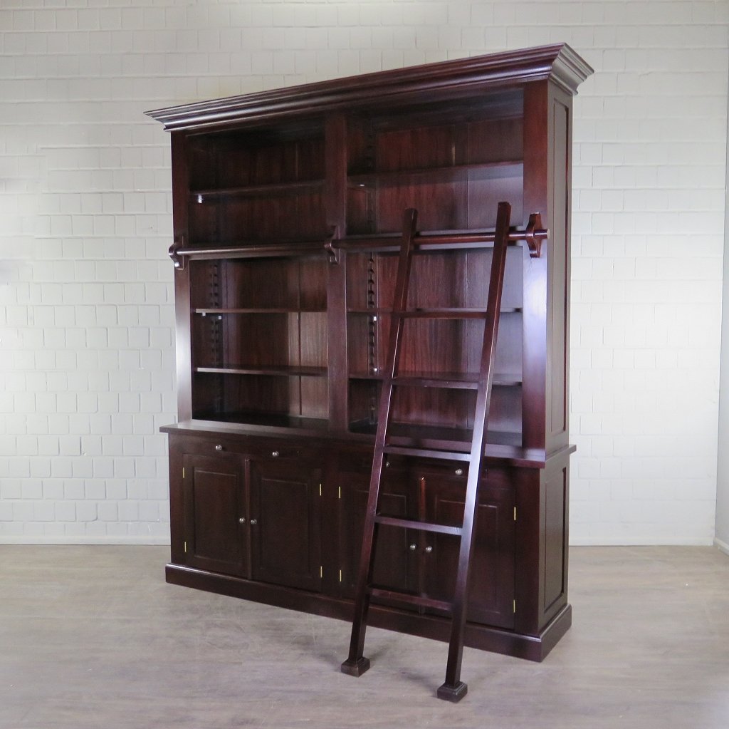 Bibliotheksschrank Schrank Mahagoni 2,10 m