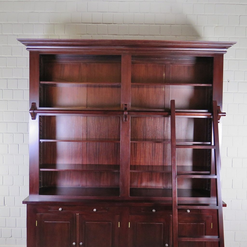Bibliotheksschrank Schrank Mahagoni 2,10 m