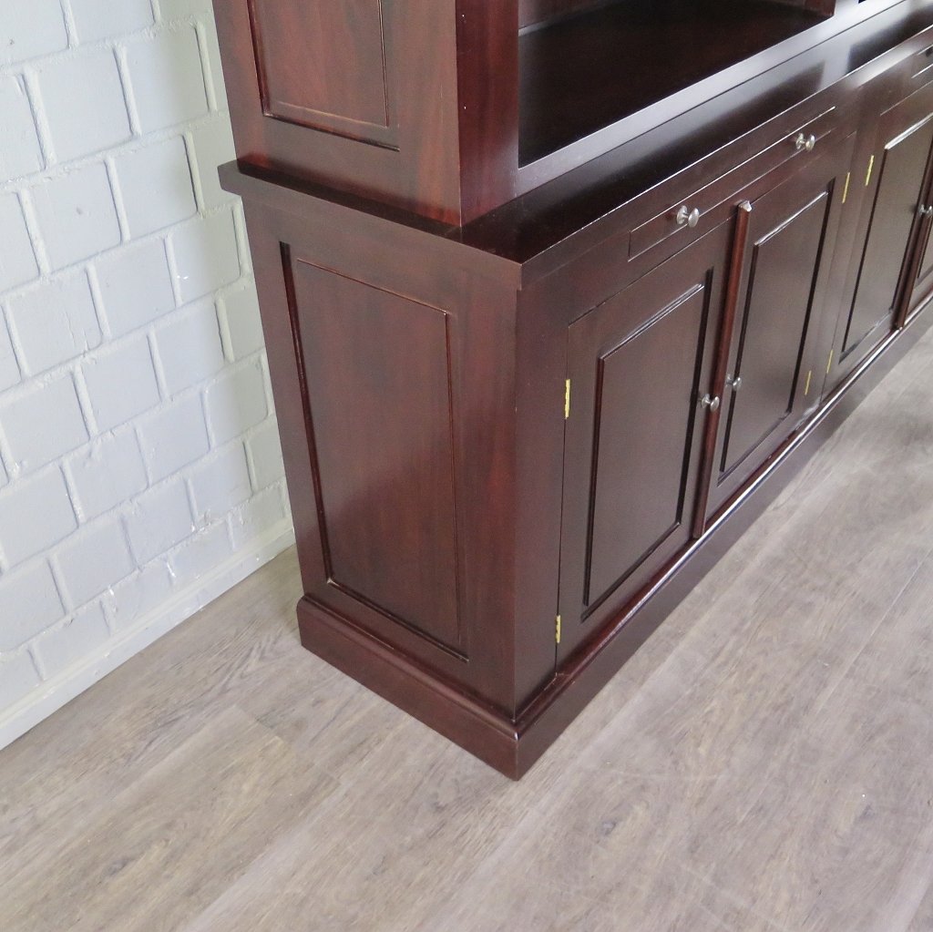 Bibliotheksschrank Schrank Mahagoni 2,10 m