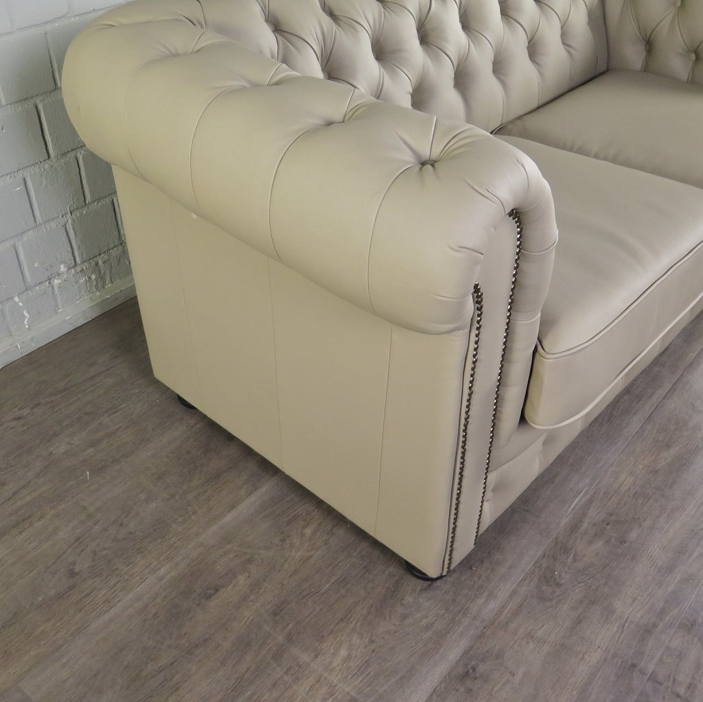 Chesterfield Couchgarnitur PU-Leder Sand