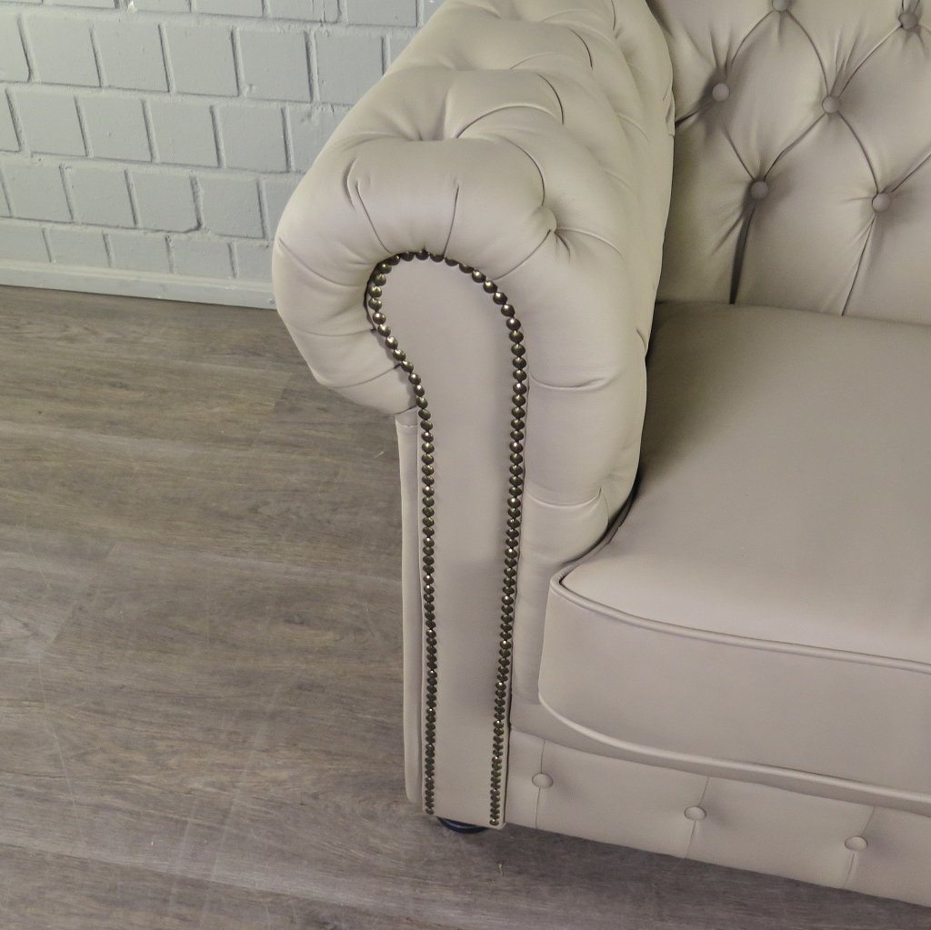 Chesterfield Couchgarnitur PU-Leder Sand