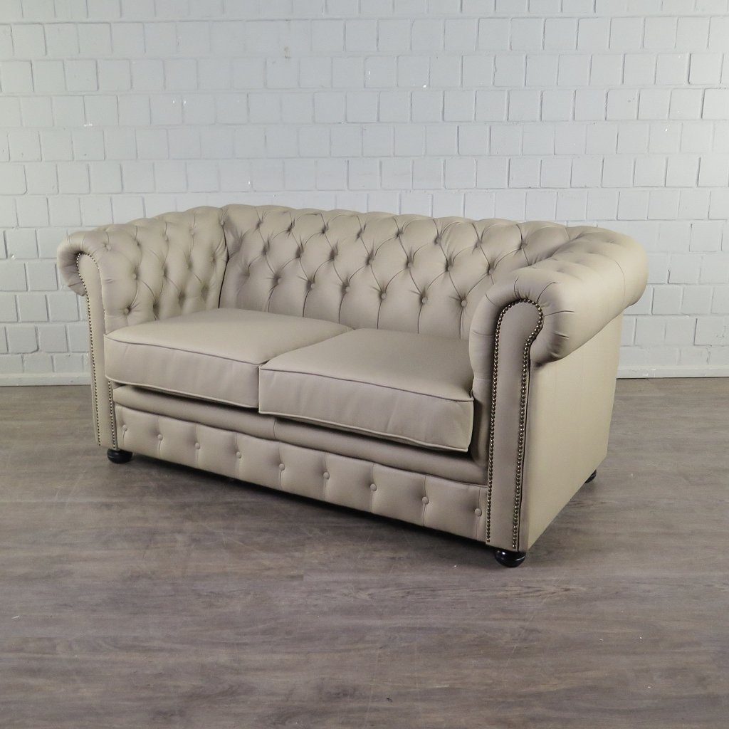 Chesterfield Couchgarnitur PU-Leder Sand