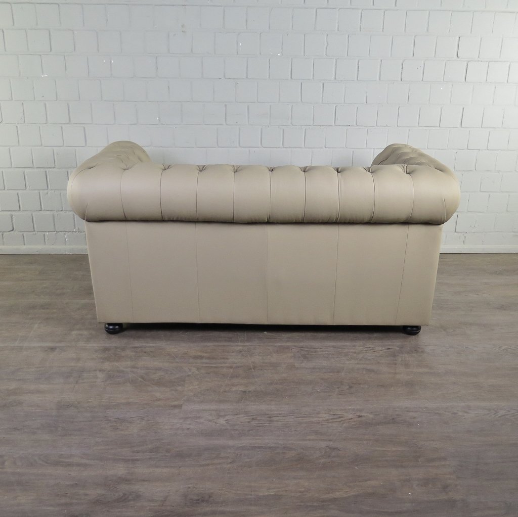 Chesterfield Couchgarnitur PU-Leder Sand