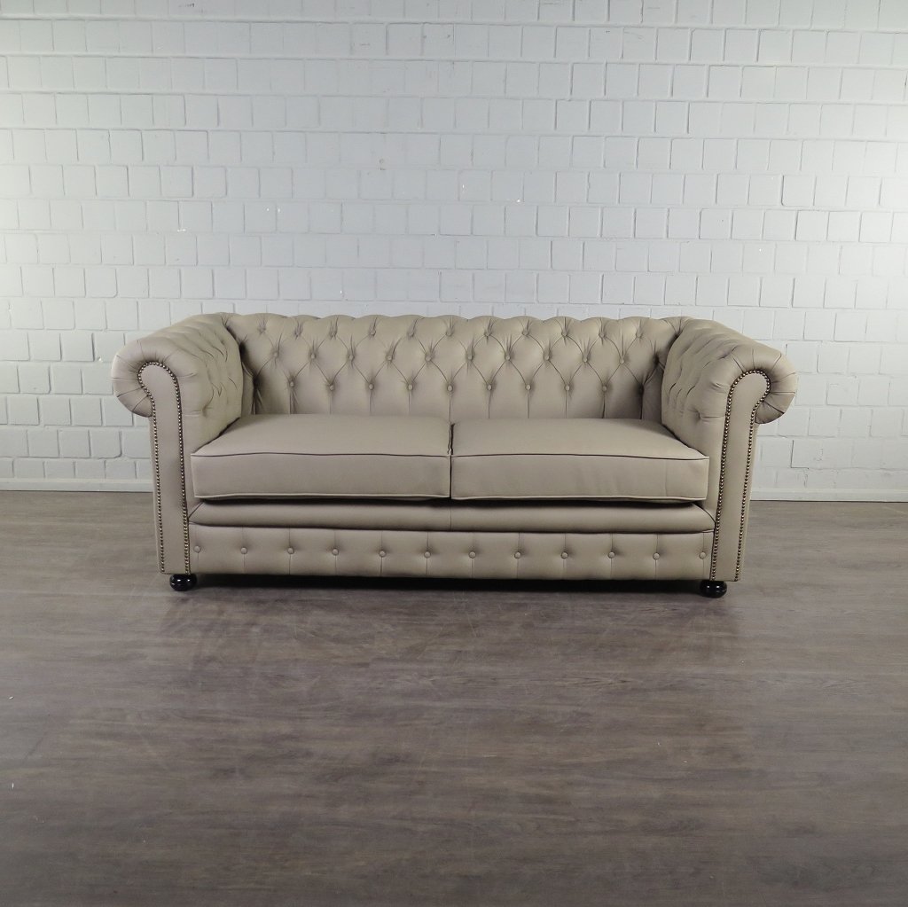 Chesterfield Couchgarnitur PU-Leder Sand
