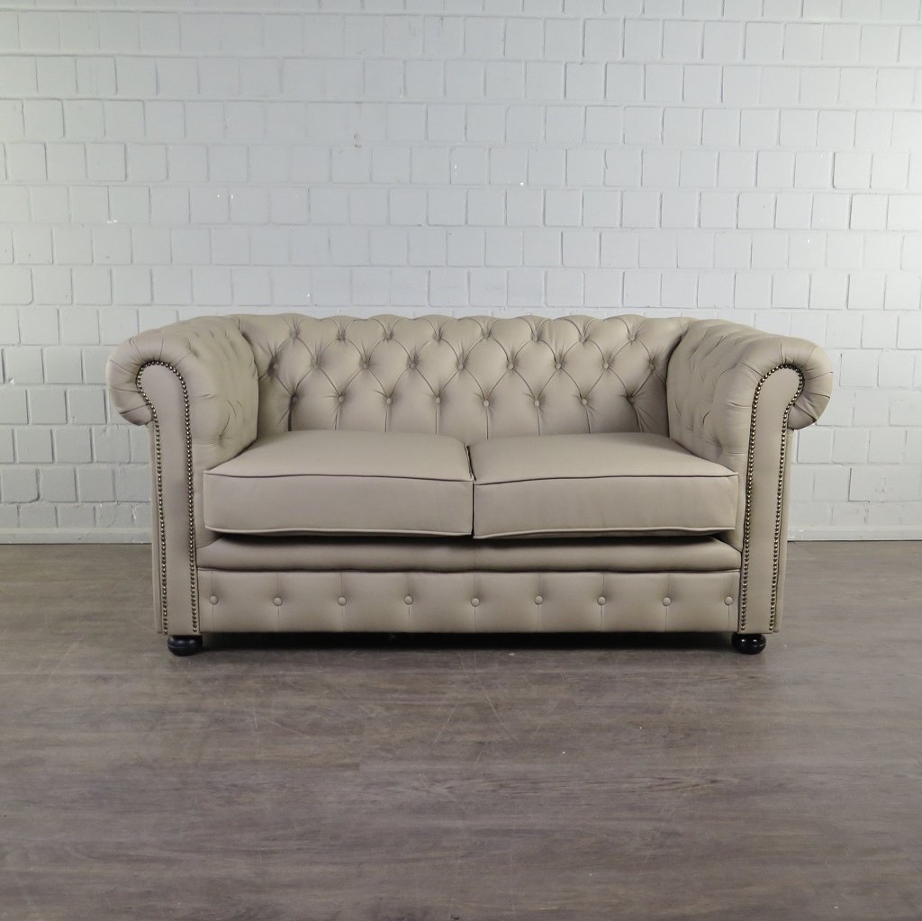 Chesterfield Couchgarnitur PU-Leder Sand