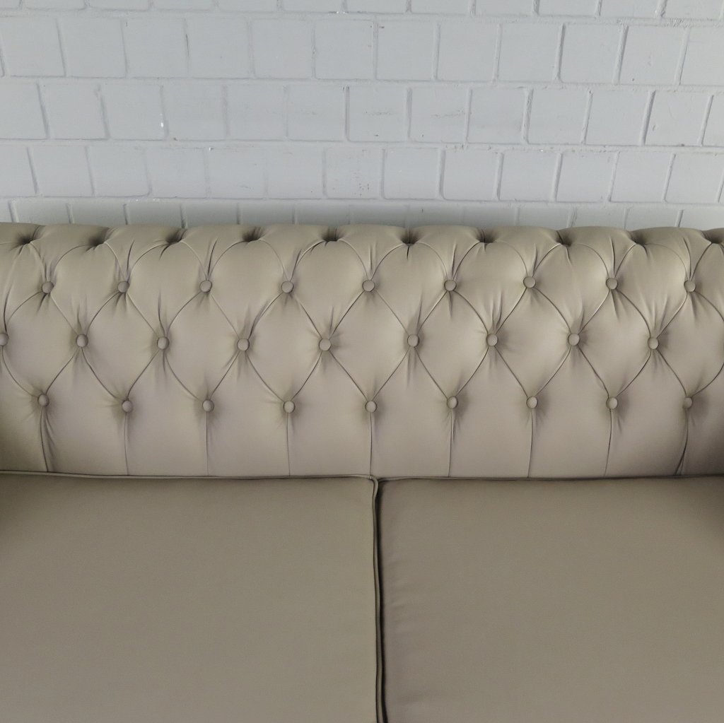 Chesterfield Couchgarnitur PU-Leder Sand