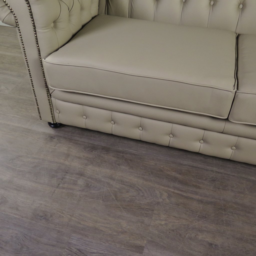 Chesterfield Couchgarnitur PU-Leder Sand