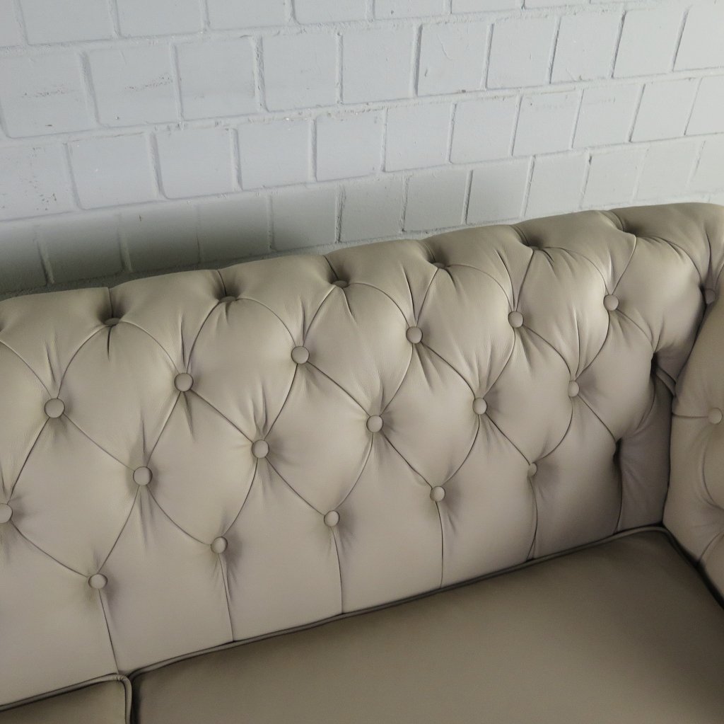 Chesterfield Couchgarnitur PU-Leder Sand