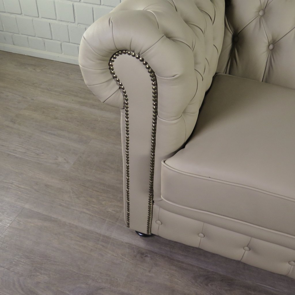 Chesterfield Couchgarnitur PU-Leder Sand