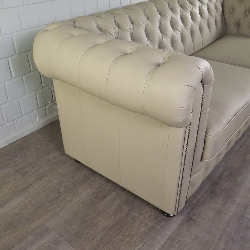 Chesterfield Couchgarnitur PU-Leder Sand