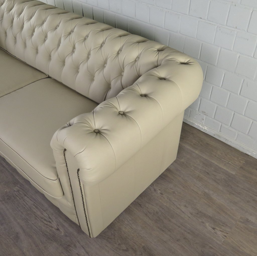 Chesterfield Couchgarnitur PU-Leder Sand