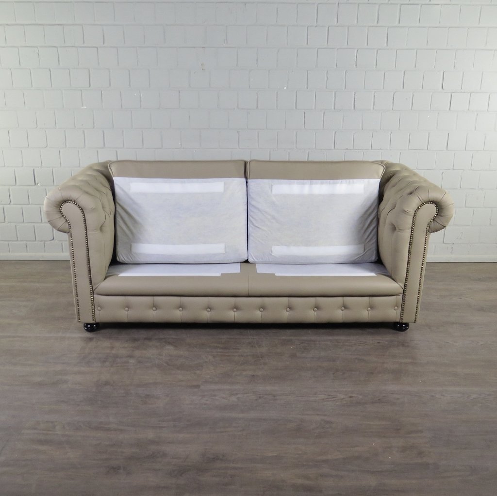 Chesterfield Couchgarnitur PU-Leder Sand