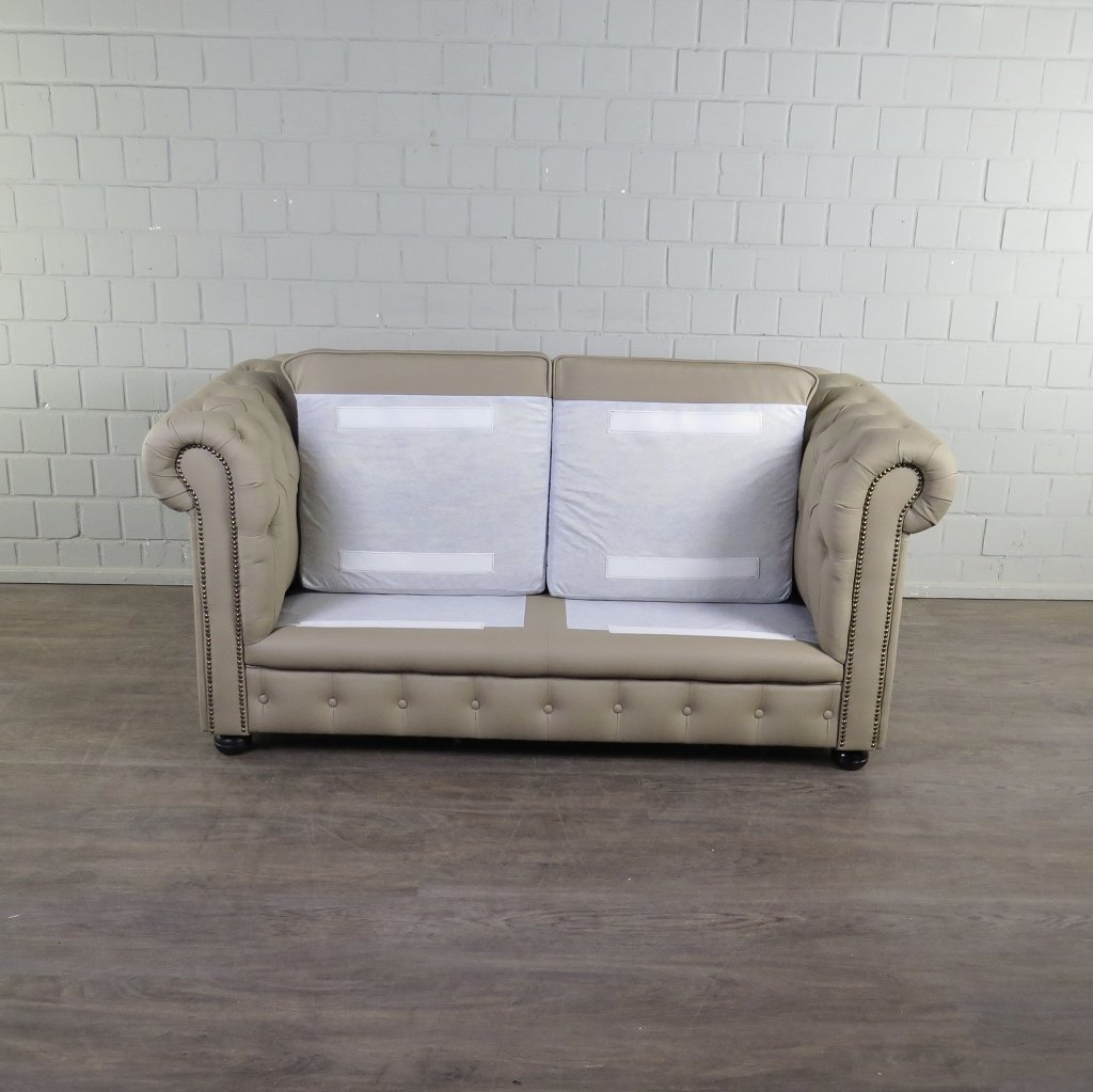 Chesterfield Couchgarnitur PU-Leder Sand