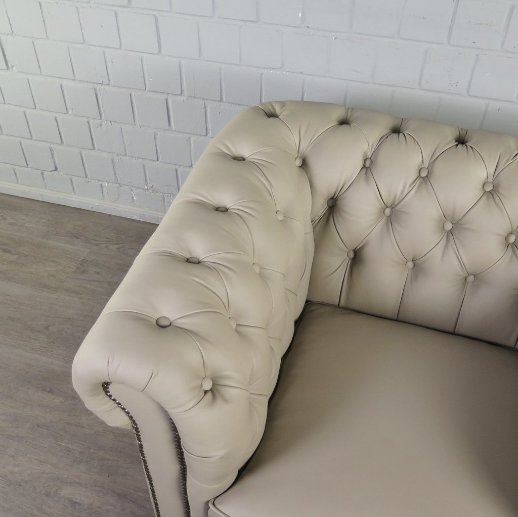 Chesterfield Couchgarnitur PU-Leder Sand