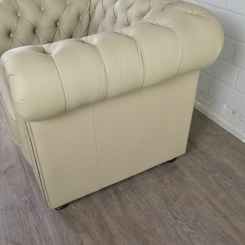 Chesterfield Couchgarnitur PU-Leder Sand