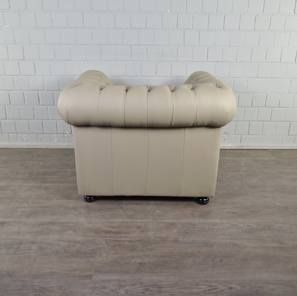 Chesterfield Couchgarnitur PU-Leder Sand