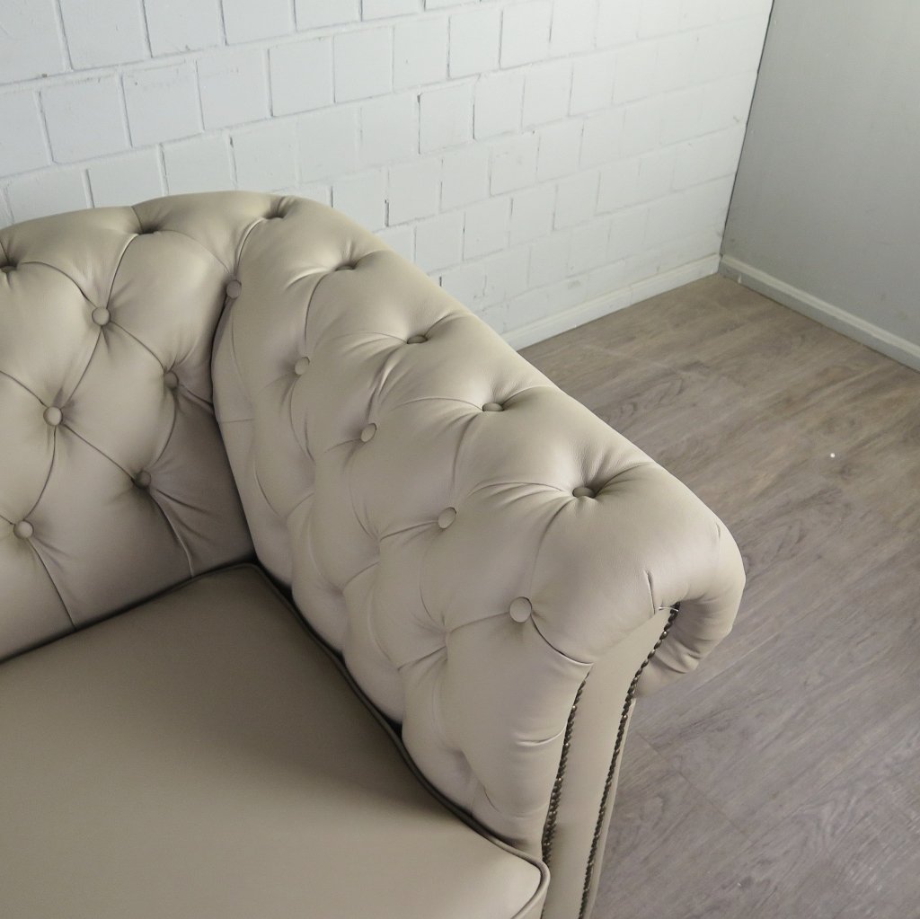 Chesterfield Couchgarnitur PU-Leder Sand