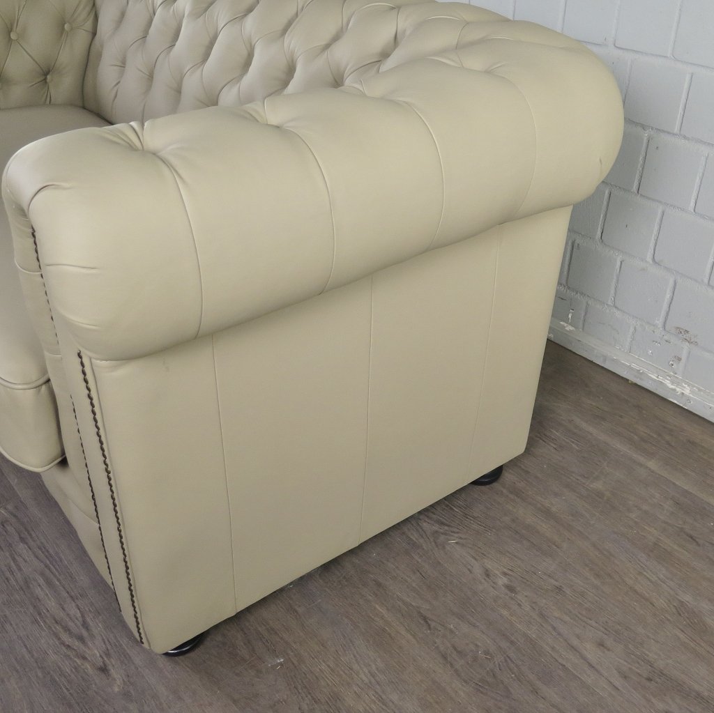 Chesterfield Couchgarnitur PU-Leder Sand