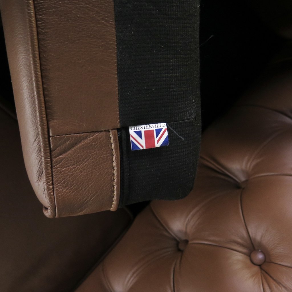 Chesterfield Couchgarnitur Leder Cognac