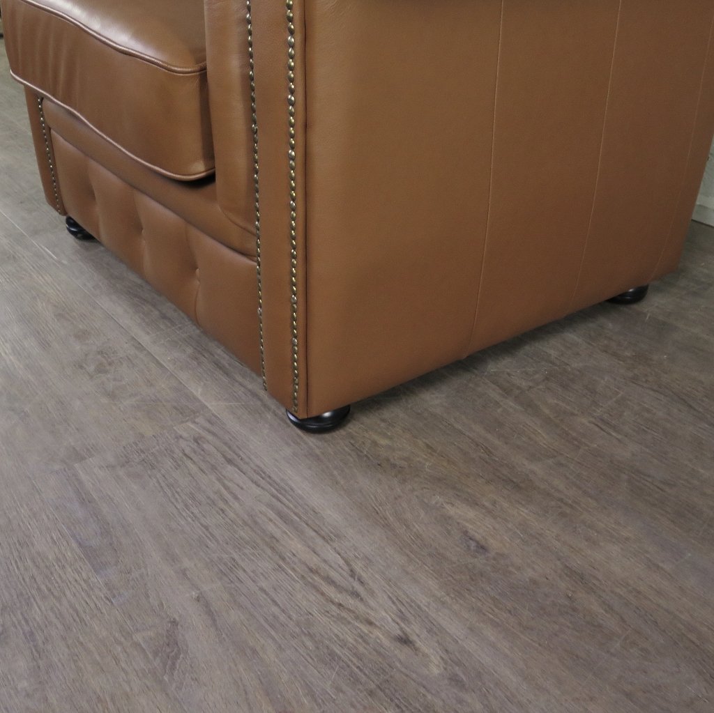 Chesterfield Couchgarnitur Leder Cognac