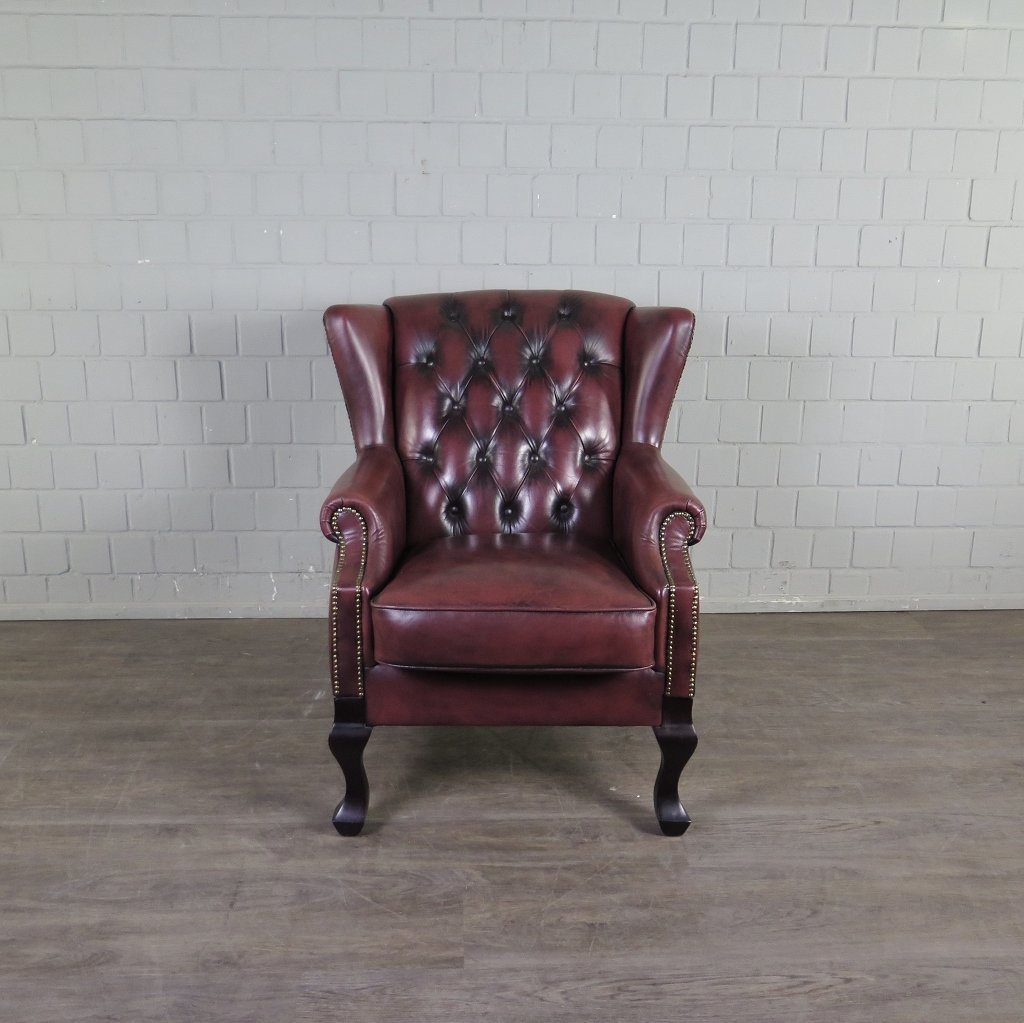 Chesterfield Sessel Rotbraun