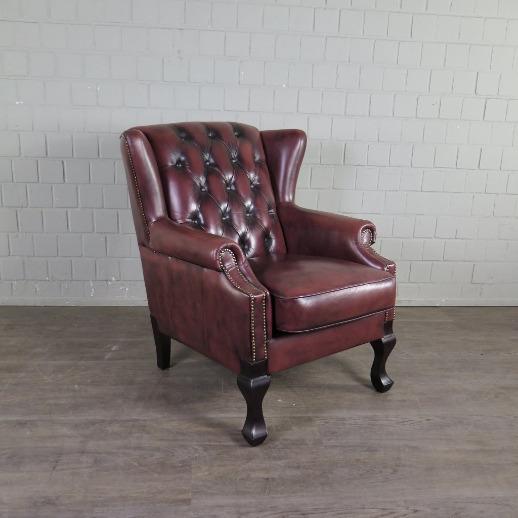 Chesterfield Sessel Rotbraun