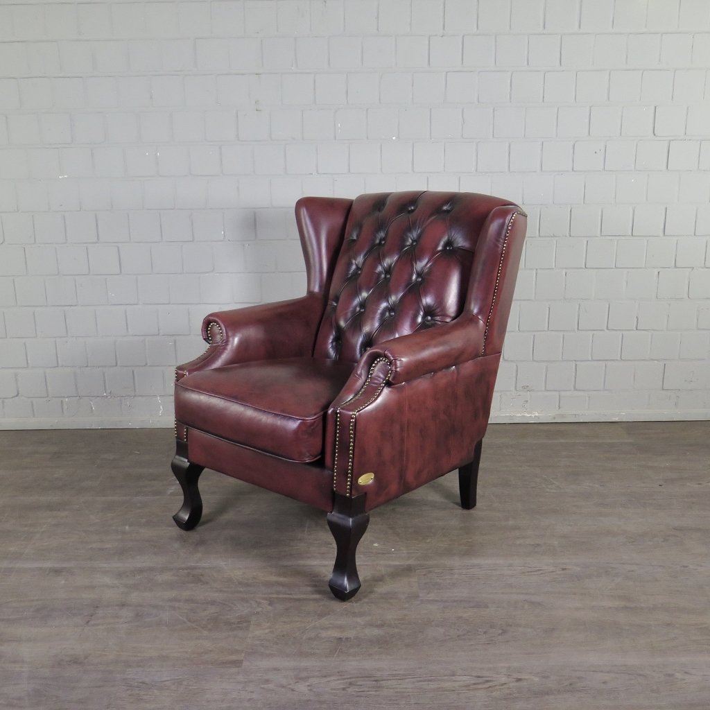 Chesterfield Sessel Rotbraun