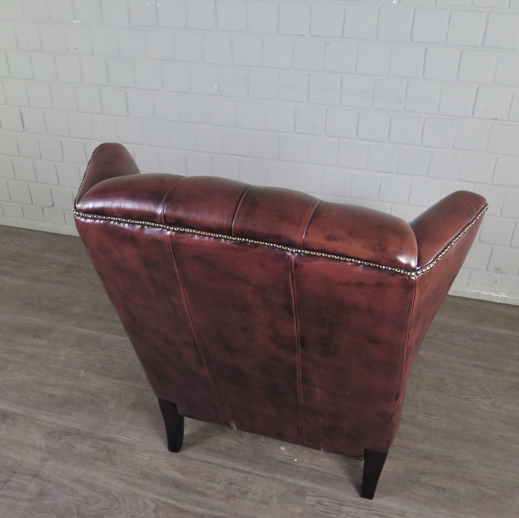 Chesterfield Sessel Rotbraun