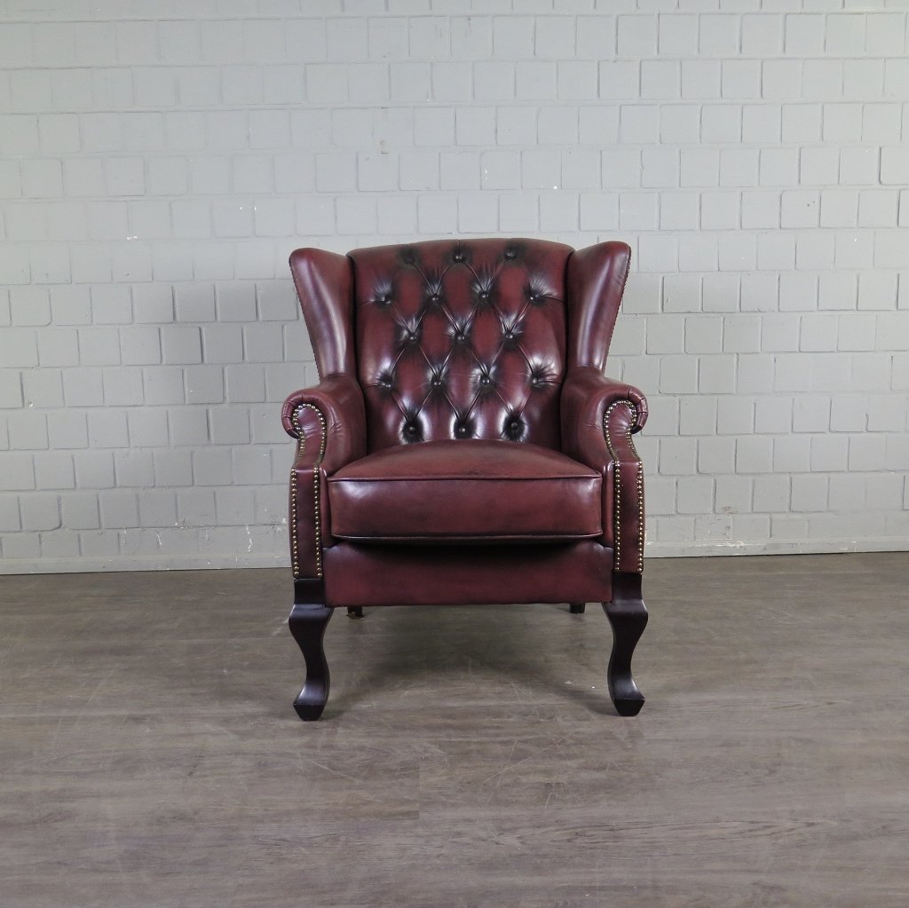 Chesterfield Sessel Rotbraun