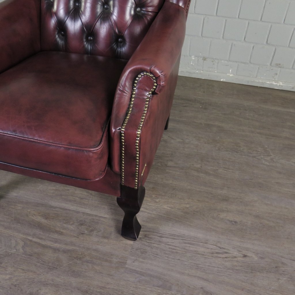Chesterfield Sessel Rotbraun