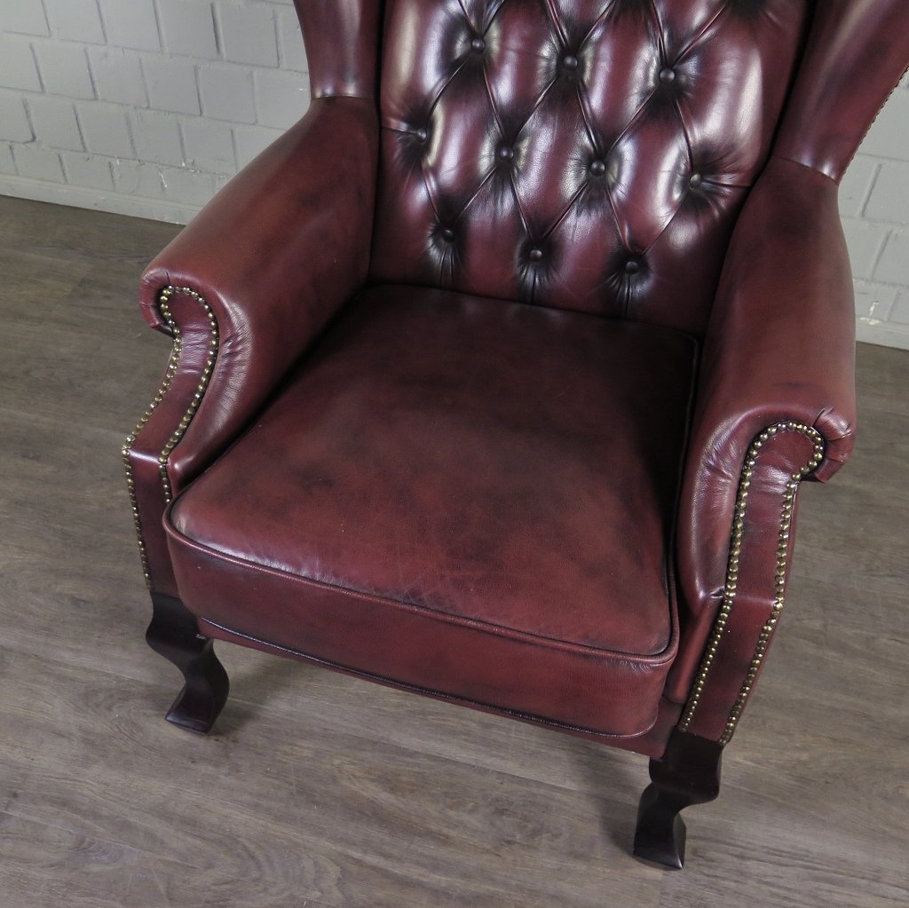 Chesterfield Sessel Rotbraun
