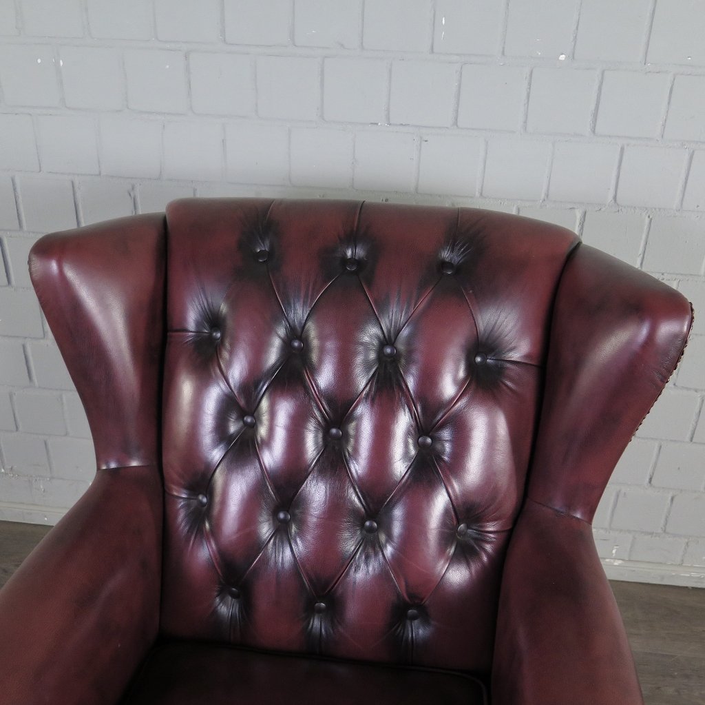 Chesterfield Sessel Rotbraun
