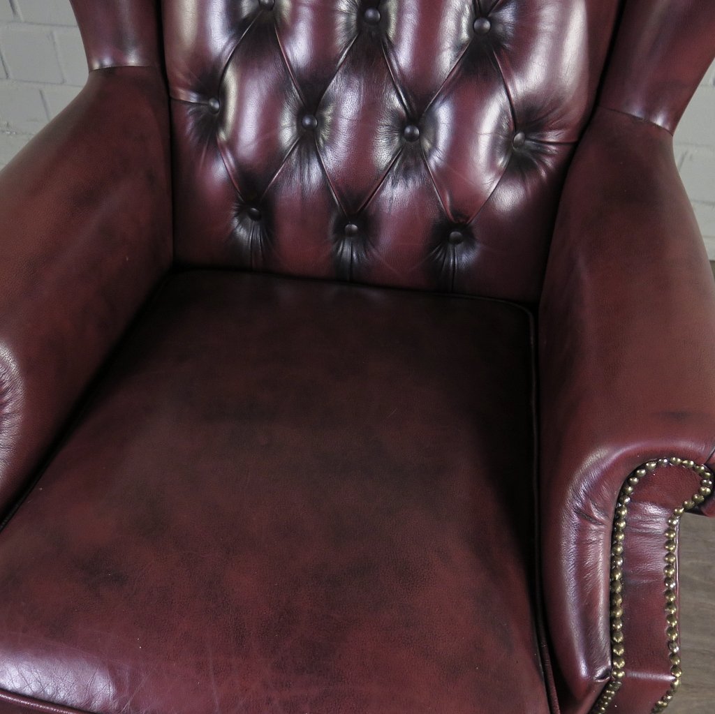 Chesterfield Sessel Rotbraun