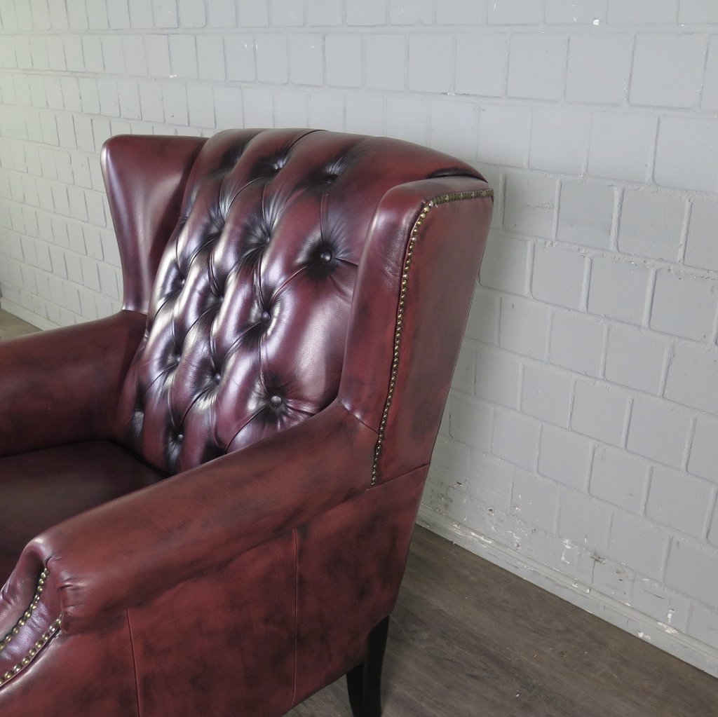 Chesterfield Sessel Rotbraun