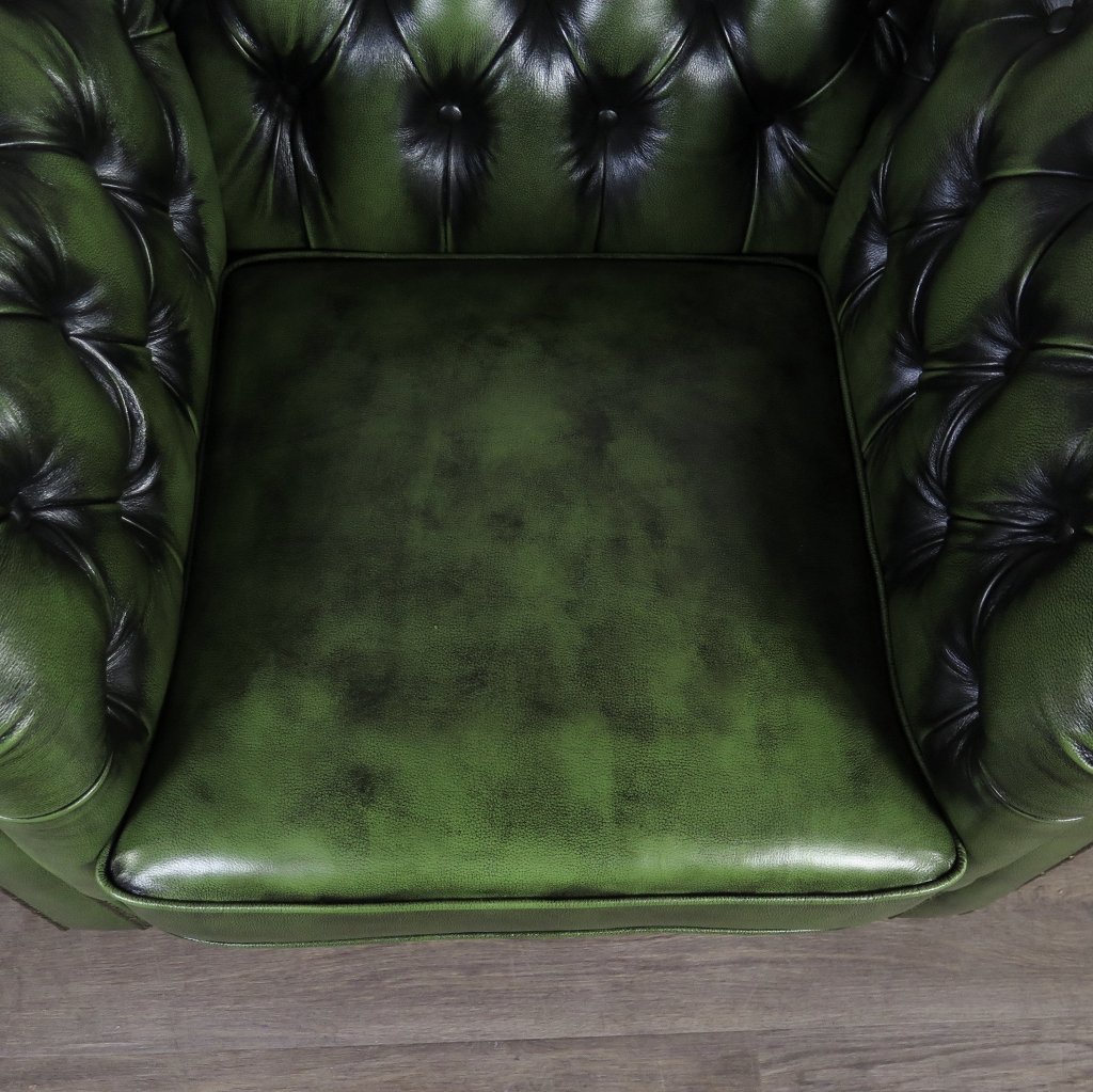 Chesterfield Sessel Leder Grün